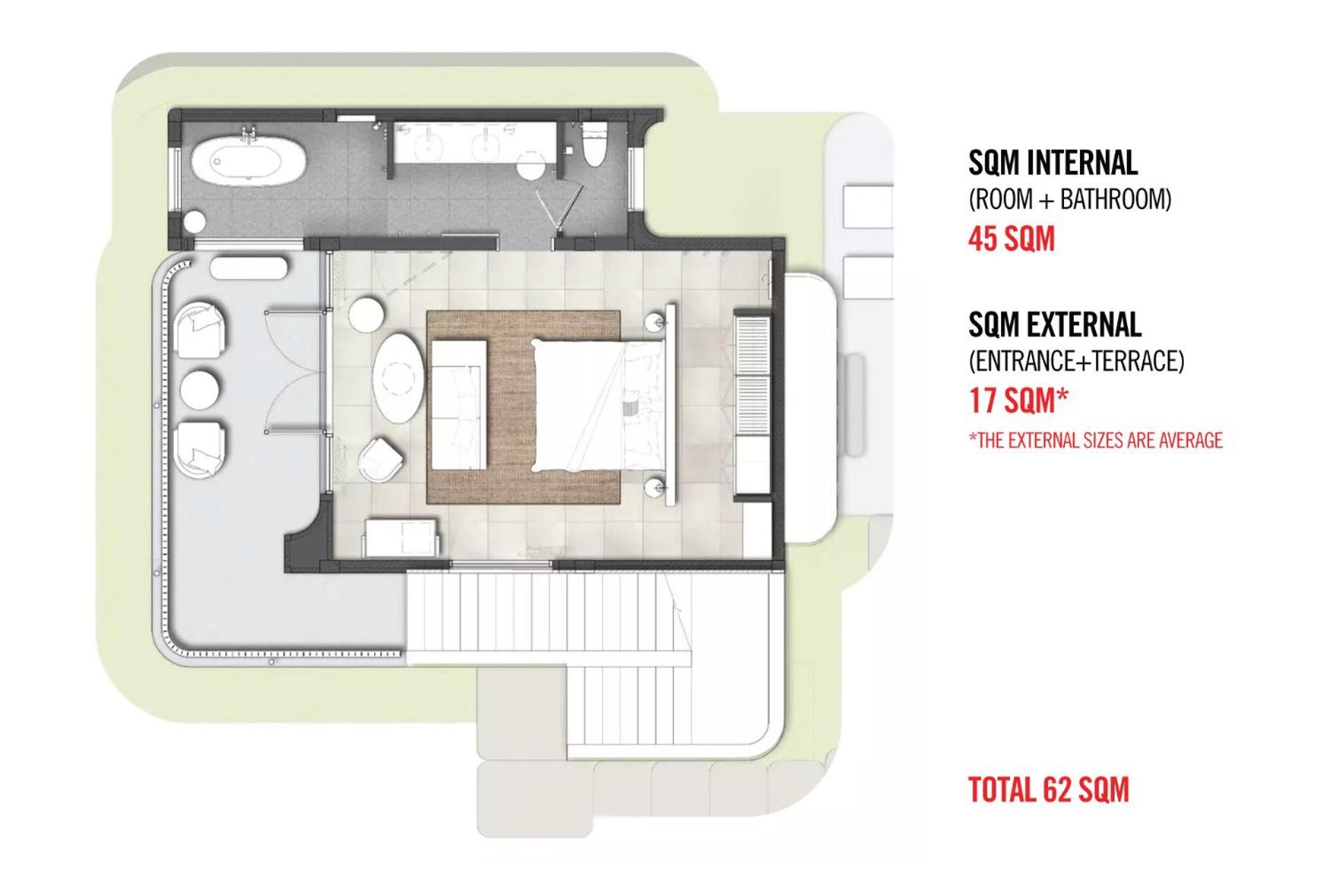 The Standard, Hua Hin Otel Dış mekan fotoğraf Floorplan of a micro apartment